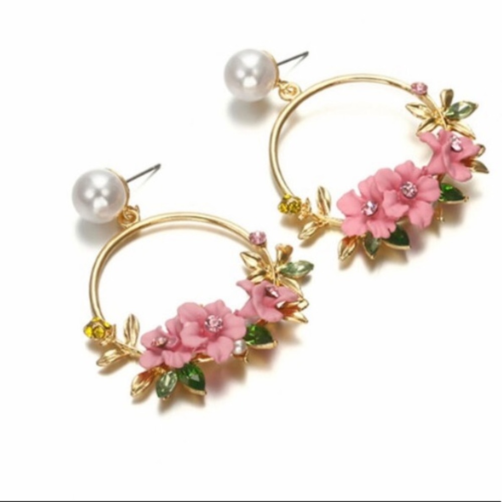 Flower Hoop Earrings